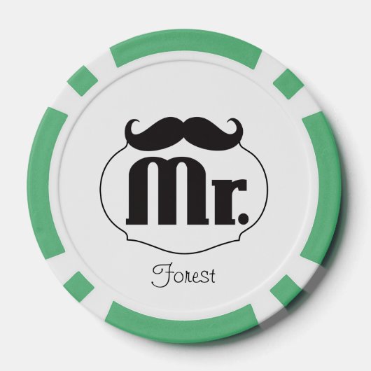de heer Mustache Lil Man Baby Boy Stats Pokerchips (Achterkant)
