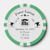 de heer Mustache Lil Man Baby Boy Stats Pokerchips (Voorkant)