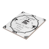 de heer Mustache Lil Man Baby Boy Stats Tegeltje (Zijkant)