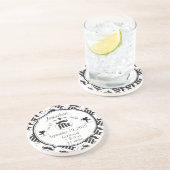 de heer Mustache Lil Man Baby Boy Stats Zandsteen Onderzetter (Zijkant)