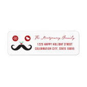 de heer Mustache Mistletoes Snowflake Holiday Etiket (Voorkant)