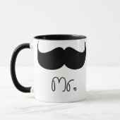 de heer Mustache Mok (Links)