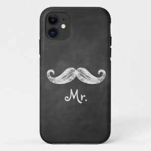 De heer Mustache op Chalkboard iPhone 5 Hoesje-Mat Case-Mate iPhone Case