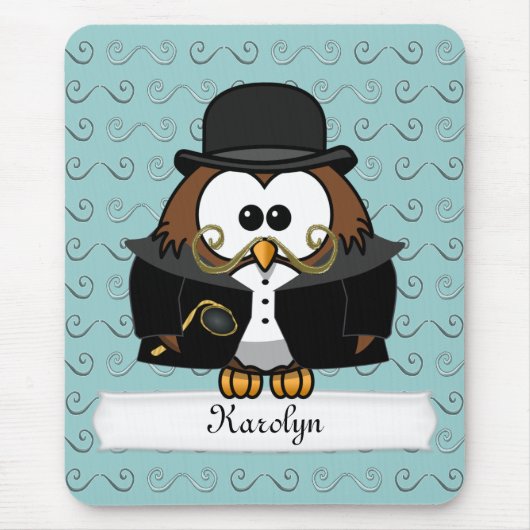 de heer Mustache Owl Muismat (Voorkant)