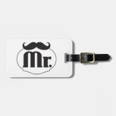 de heer Mustache Retro  Hipster Gifts Bagagelabel (Voorkant horizontaal)