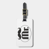 de heer Mustache Retro  Hipster Gifts Bagagelabel (Voorkant verticaal)