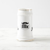 de heer Mustache Retro  Hipster Gifts Bierpul (Center)