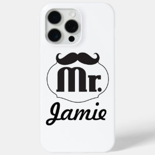 de heer Mustache Retro  Hipster Gifts iPhone 15 Pro Max Hoesje