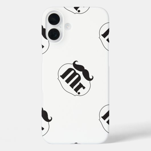 de heer Mustache Retro  Hipster Gifts Case-Mate iPhone Case (Achterkant)