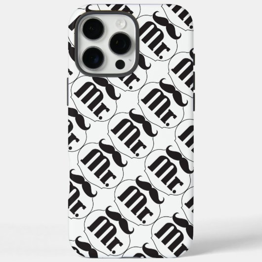 de heer Mustache Retro  Hipster Gifts Case-Mate iPhone Case (Achterkant)