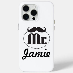 de heer Mustache Retro Hipster Gifts iPhone 15 Pro Max Hoesje