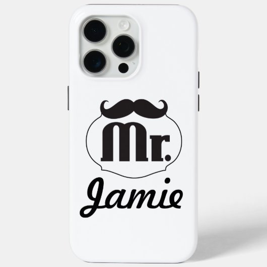 de heer Mustache Retro  Hipster Gifts Case-Mate iPhone Case (Achterkant)