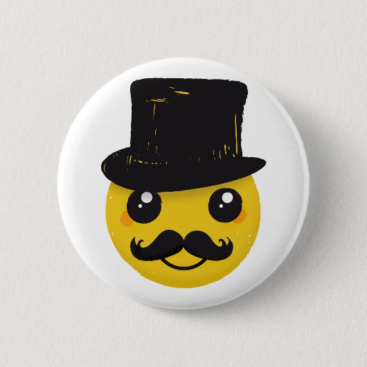 de heer Mustache Ronde Button 5,7 Cm (Voorkant)