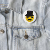 de heer Mustache Ronde Button 5,7 Cm (In situ)
