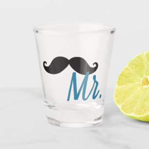 de heer Mustache Shot Glass Glas