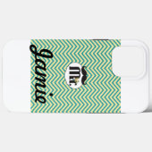 de heer Mustache Yellow en Green Case-Mate iPhone Case (Achterkant (horizontaal))