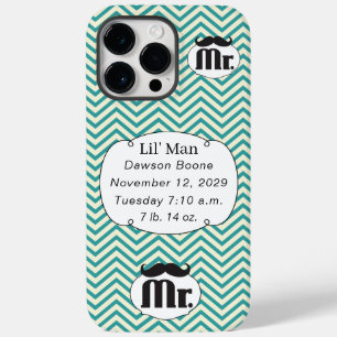 de heer Mustache Yellow en Green Case-Mate iPhone Case