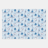 de heer Narwhal Blue Snowflake Pattern Inpakpapier Vel (Voorkant 3)
