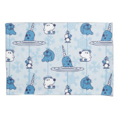 de heer Narwhal Blue Snowflake Pattern Kussensloop (Voorkant)