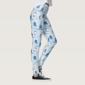 de heer Narwhal Blue Snowflake Pattern Leggings (Rechts)