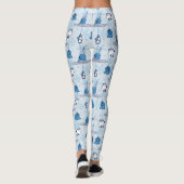 de heer Narwhal Blue Snowflake Pattern Leggings (Achterkant)