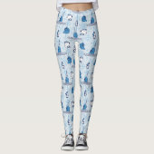 de heer Narwhal Blue Snowflake Pattern Leggings (Voorkant)