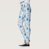 de heer Narwhal Blue Snowflake Pattern Leggings (Links)