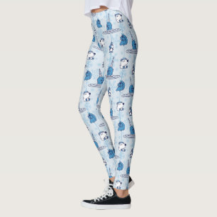 de heer Narwhal Blue Snowflake Pattern Leggings