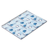 de heer Narwhal Blue Snowflake Pattern Notitieboek (Linkerzijde)