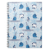 de heer Narwhal Blue Snowflake Pattern Notitieboek (Voorkant)