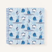 de heer Narwhal Blue Snowflake Pattern Notitieboek (Voorkant)