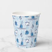 de heer Narwhal Blue Snowflake Pattern Papieren Bekers (Achterkant)