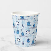 de heer Narwhal Blue Snowflake Pattern Papieren Bekers (Voorkant)