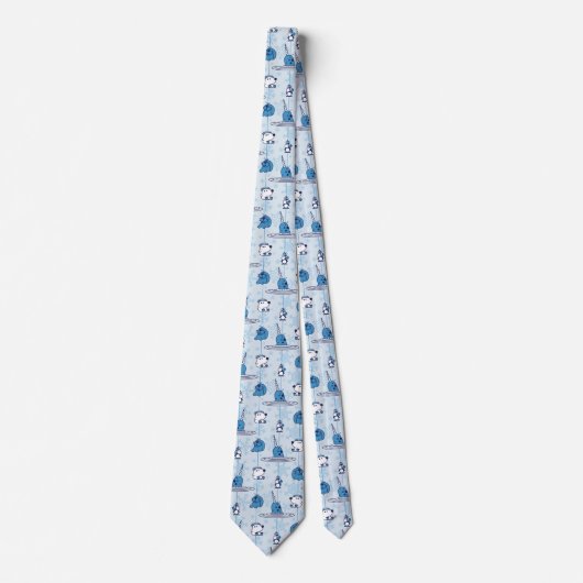de heer Narwhal Blue Snowflake Pattern Stropdas (Voorkant)