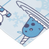 de heer Narwhal Blue Snowflake Pattern Tafelkleed (Gekanteld)