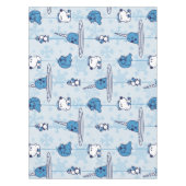 de heer Narwhal Blue Snowflake Pattern Tafelkleed (Voorkant)