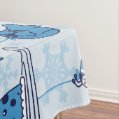de heer Narwhal Blue Snowflake Pattern Tafelkleed (Voorbeeld)