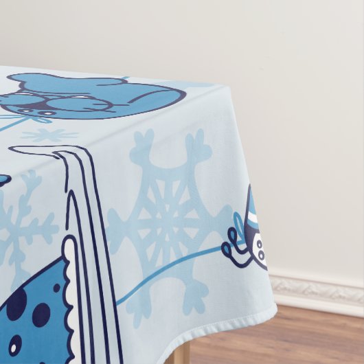 de heer Narwhal Blue Snowflake Pattern Tafelkleed (Voorbeeld)