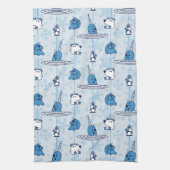 de heer Narwhal Blue Snowflake Pattern Theedoek (Verticaal)