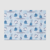 de heer Narwhal Blue Snowflake Pattern Tissuepapier (Voorkant)