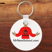 de heer New-School Button Sleutelhanger (2,25 inch (Voorkant)