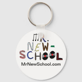De heer New-School Font Button Sleutelhanger (2,25