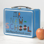 De heer New-School Font Lunch Box (In situ)