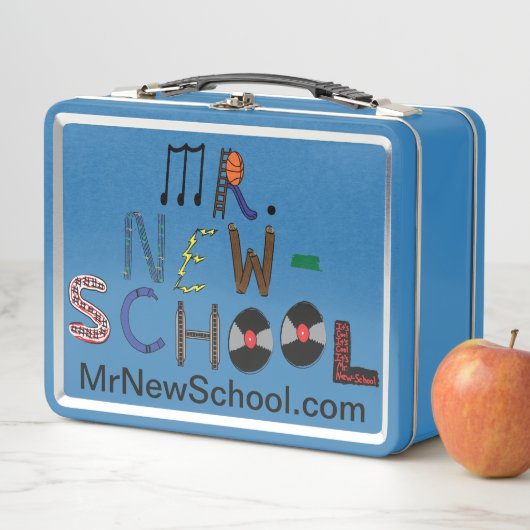 De heer New-School Font Lunch Box (In situ)