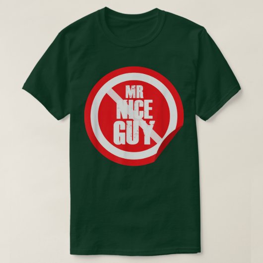 De heer Nice Guy Red Traffic Sign Funny Minimal Co T-shirt (Design voorkant)