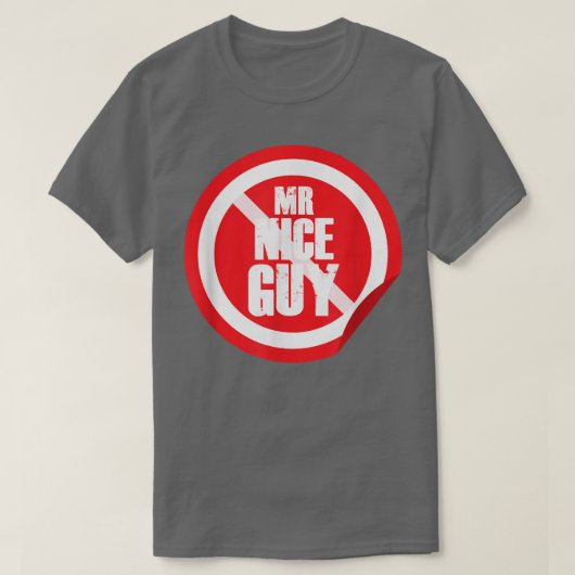 De heer Nice Guy Red Traffic Sign Funny Minimal Co T-shirt (Design voorkant)