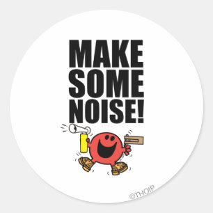 de heer Noisy   Geluid maken Ronde Sticker