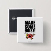 de heer Noisy | Geluid maken Vierkante Button 5,1 Cm (Voorkant /achterkant)