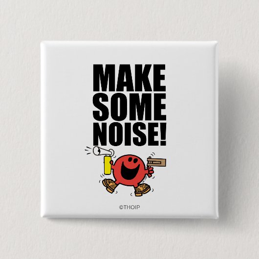 de heer Noisy | Geluid maken Vierkante Button 5,1 Cm (Voorkant)