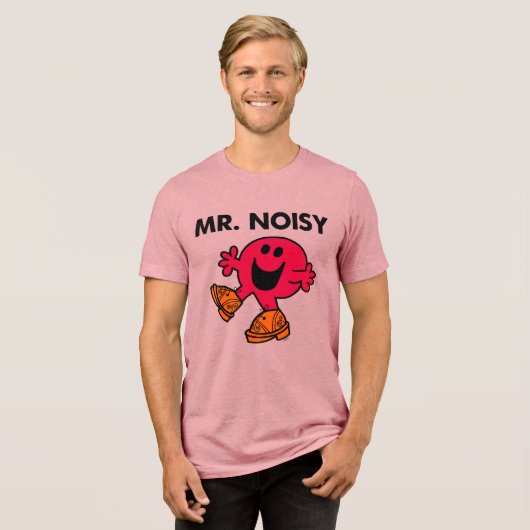 de heer Noisy | Grote looplogs Tri-Blend Shirt (Voorkant volledig)